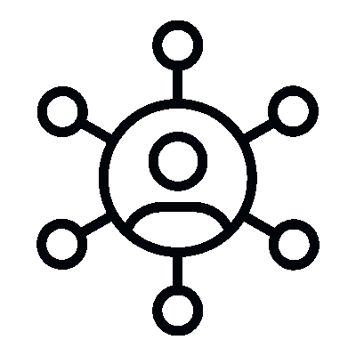 Wired outline 952 business network hover pinch